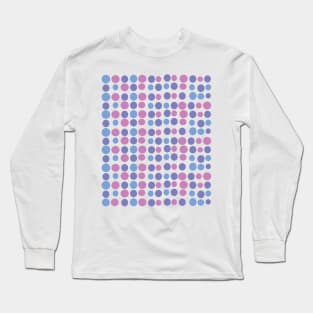 Purple Blue Circles Modern Decorative Abstract Mosaic Dots Pattern Long Sleeve T-Shirt